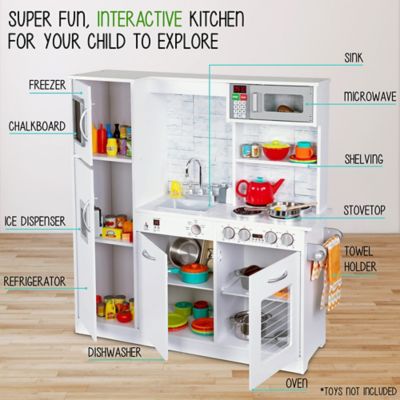 Image showing  Kids Kitchen Set, Wooden Pretend Play Kitchen with Sounds & Accessories