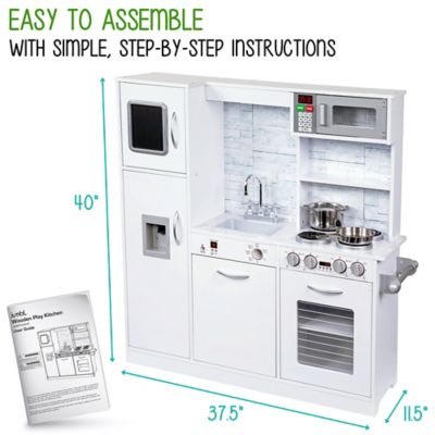 Image showing  Kids Kitchen Set, Wooden Pretend Play Kitchen with Sounds & Accessories