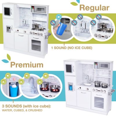 Image showing  Premium Kids Kitchen Set, Wooden Pretend Play Kitchen with Sounds & Accessories - White