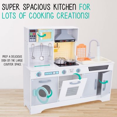 Image showing 6 th Lil' Jumbl Wooden Interactive Kids Kitchen Playset with Running Water Sink