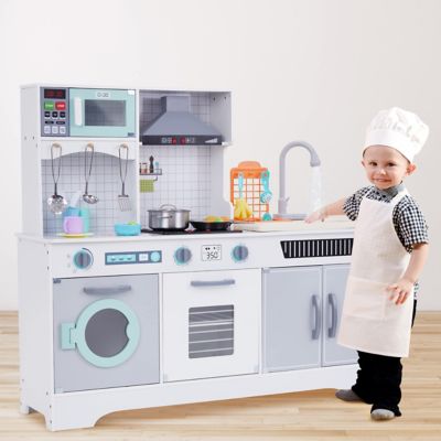 Image showing 9 th Lil' Jumbl Wooden Interactive Kids Kitchen Playset with Running Water Sink