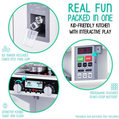 Image showing  Large Kids Kitchen Set, Wooden Pretend Play Kitchen with Sounds and Accessories