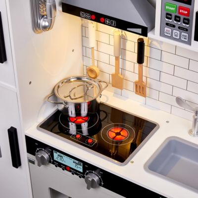 Image showing 7 th Lil' Jumbl Large Kids Kitchen Set, Wooden Pretend Play Kitchen with Sounds and Accessories