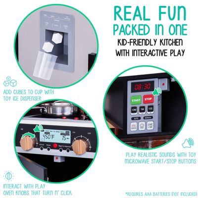 Image showing 5 th Lil' Jumbl Lil Jumbl Kitchen Set for Kids, Pretend Wooden Play Kitchen with Accessories, Dark