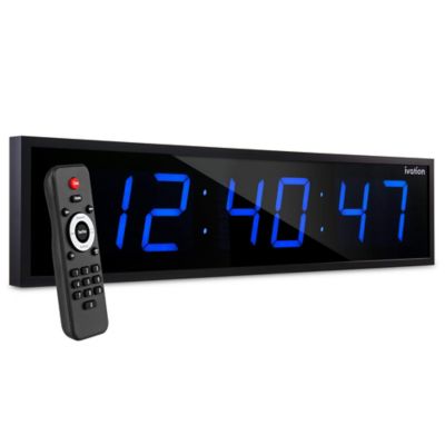 Ivation Digital Wall Clock, LED Digital Clock with Timer & Alarm, 24 in.