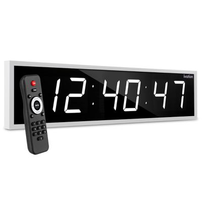 Ivation Large Digital Clock, 24 in. Led Wall Clock with Stopwatch, Alarms, Timer, Temp & Remote, White