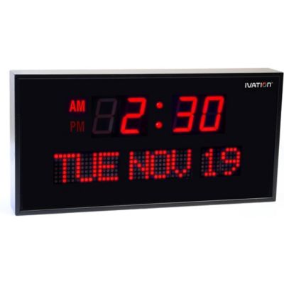 Ivation 22 in. Large Digital Wall Clock, LED Digital Clock with Calendar