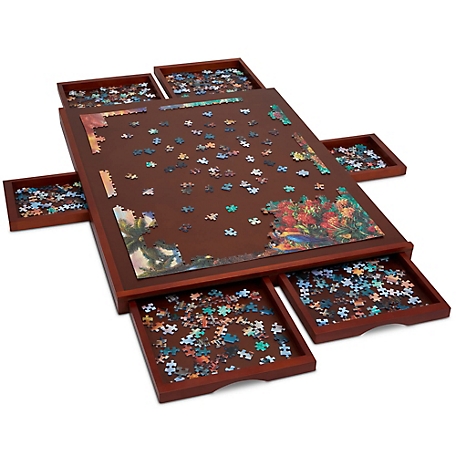 JUMBL 1000-Piece Puzzle Board - 23 x 31 Wooden Puzzle Board with