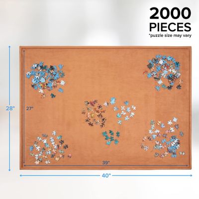 Image showing  2,000-Pieces Puzzle Board, 27 x 39 in., Portable Jigsaw Puzzle Table with Cover & Felt Surface