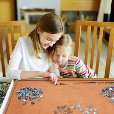 Image showing  2,000-Pieces Puzzle Board, 27 x 39 in., Portable Jigsaw Puzzle Table with Cover & Felt Surface