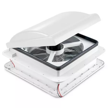 Hike Crew 14" RV Roof Fan 12V Manual RV Fan with 3 Speeds and LED Light - White Cover RV Parts