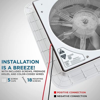 Image showing  11 in. RV Roof Vent Fan, 12V Manual with 3-Speeds & LED Light, Smoked Lid