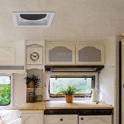 Image showing 7 th Hike Crew 14 in. RV Roof Vent Fan, 6-Speed RV Fan with Remote, Rain Sensor and More, White