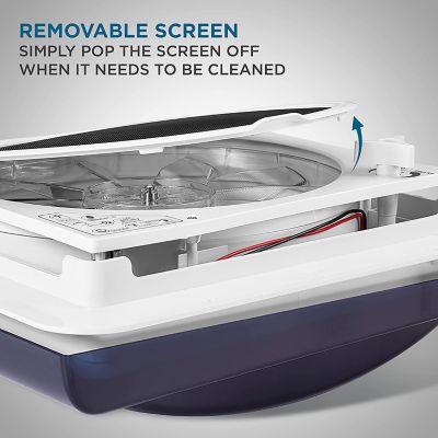 Image showing  14 in. RV Roof Vent Fan, 10-Speed RV Fan with Remote, Rain Sensor and More - Smoked Lid