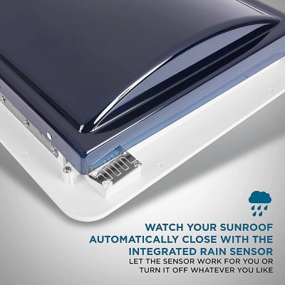 Image showing 6 th Hike Crew 14 in. RV Roof Vent Fan, 10-Speed RV Fan with Remote, Rain Sensor and More - Smoked Lid