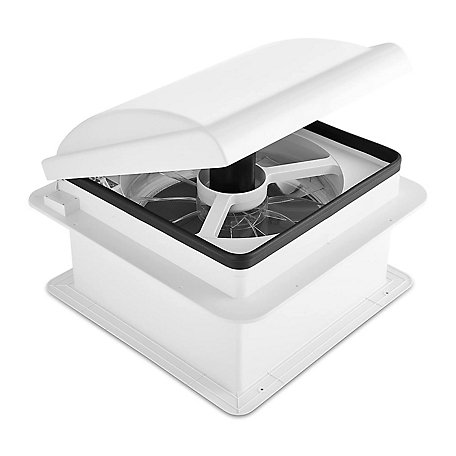 Hike Crew 14 in. RV Roof Vent Fan, 12V Manual Camper Fan with Removable Screen - White Lid