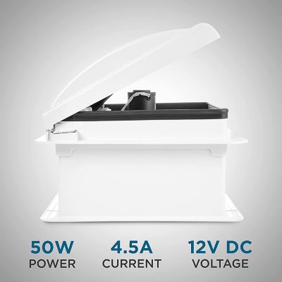 Image showing  14 in. RV Roof Vent Fan, 10 Speed RV Fan with Remote, Rain Sensor and More - White Lid