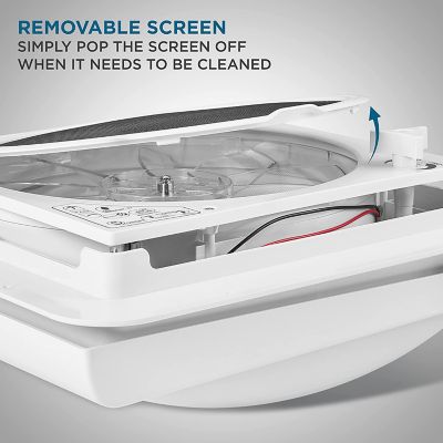 Image showing  14 in. RV Roof Vent Fan, 10 Speed RV Fan with Remote, Rain Sensor and More - White Lid