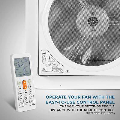 Image showing  14 in. RV Roof Vent Fan, 10 Speed RV Fan with Remote, Rain Sensor and More - White Lid
