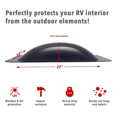 Image showing  RV Skylight - RV Skylight Replacement Cover, 18 x 26 in. Fits Most RV Openings, Smoke