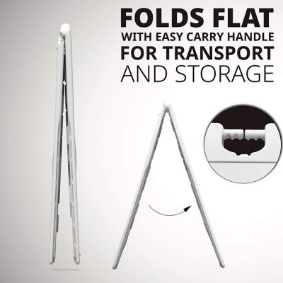 Image showing 6 th JUMBL A Frame Sandwich Board - 22 x 28 in. Display Sidewalk Sign with PVC Sign Protector, White