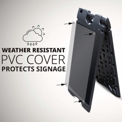 Image showing  A Frame Sandwich Board - 15.7 x 26 in. Display Sidewalk Sign with PVC Sign Protector, Black