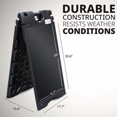 Image showing  A Frame Sandwich Board - 15.7 x 26 in. Display Sidewalk Sign with PVC Sign Protector, Black