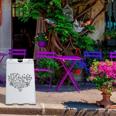 Image showing 7 th JUMBL A Frame Sandwich Board - 24 x 36 in. Display Sidewalk Sign with PVC Sign Protector, White