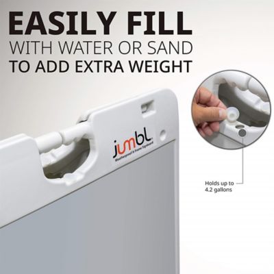 Image showing 8 th JUMBL A Frame Sandwich Board - 24 x 36 in. Display Sidewalk Sign with PVC Sign Protector, White