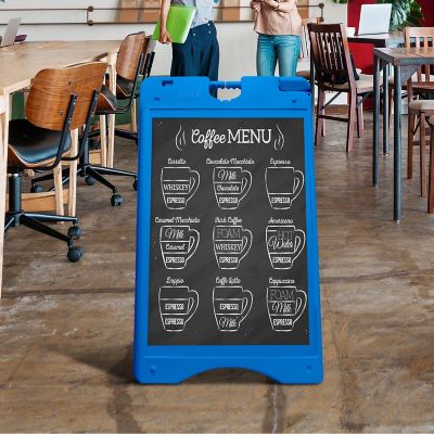 Image showing 5 th JUMBL A Frame Sandwich Board - 15.7 x 26 in. Display Sidewalk Sign with PVC Sign Protector, Blue