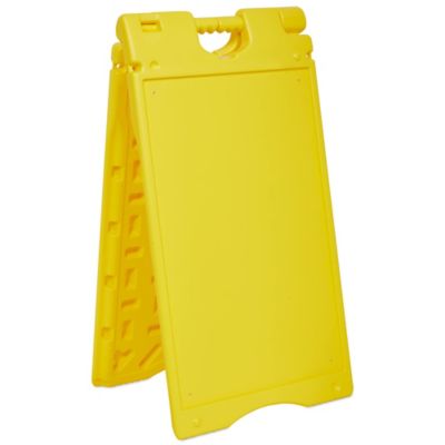 JUMBL A Frame Sandwich Board - 15.7 x 26in. Display Sidewalk Sign with PVC Sign Protector (Yellow)