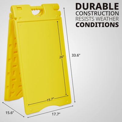 Image showing  A Frame Sandwich Board - 15.7 x 26 in. Display Sidewalk Sign with PVC Sign Protector, Yellow