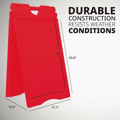 Image showing  A Frame Sandwich Board - 15.7 x 26 in. Display Sidewalk Sign with PVC Sign Protector, Orange