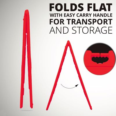 Image showing 6 th JUMBL A Frame Sandwich Board - 15.7 x 26 in. Display Sidewalk Sign with PVC Sign Protector, Orange