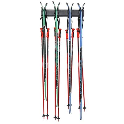 Image showing  Wall Rack for Skis and Skiing Poles or Snowboard with Adjustable Rubber-Coated