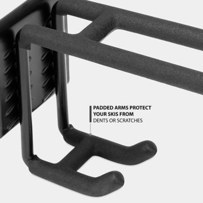 Image showing 5 th RaxGo Wall Rack for Skis and Skiing Poles or Snowboard with Adjustable Rubber-Coated