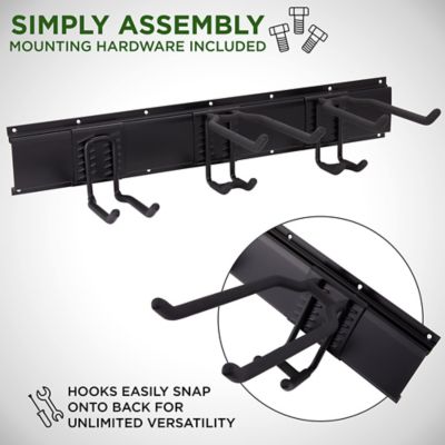 Image showing  Tool Storage Rack, 8 pc. Wall Mounted Garage Organizer for Broom, Mop, Rake Shovel & Tools