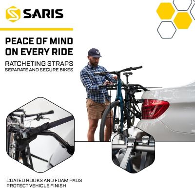 Image showing 5 th Saris 70 lb. Capacity 2-Bicycle Guardian Trunk Bike Rack Mount, No Assembly Bike Cargo Rack for Cars