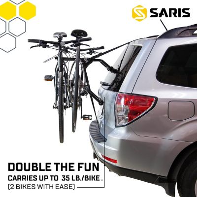 Image showing 7 th Saris 70 lb. Capacity 2-Bicycle Guardian Trunk Bike Rack Mount, No Assembly Bike Cargo Rack for Cars
