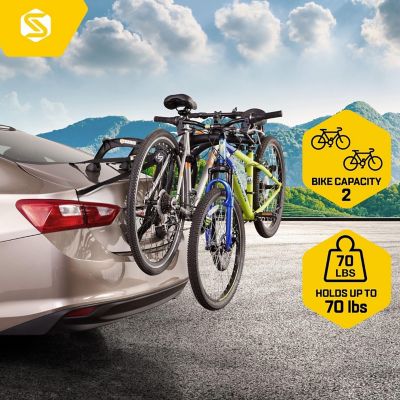Image showing  35 lb. Capacity 2-Bicycle Bike Racks, Bones EX Car Trunk Bicycle Rack Carrier