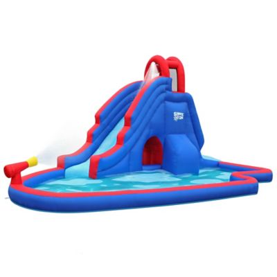 Sunny & Fun Slide N Spray Inflatable Water Slide Park with Climbing Wall, Slide & Pool