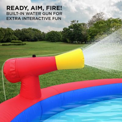 Image showing  Slide N Spray Inflatable Water Slide Park with Climbing Wall, Slide & Pool