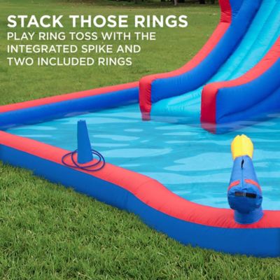 Image showing  2-in-1 Bounce & Blast Inflatable Water Slide Park with Slide, Bounce House & Pool