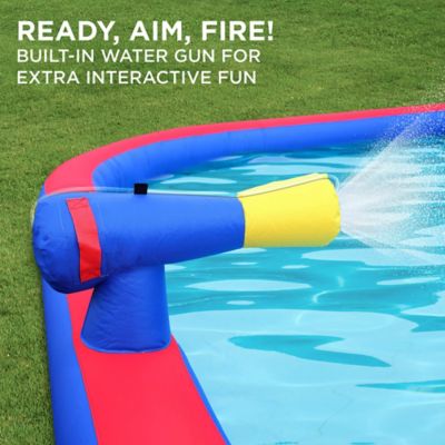 Image showing 5 th Sunny & Fun 2-in-1 Bounce & Blast Inflatable Water Slide Park with Slide, Bounce House & Pool