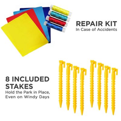 Image showing 7 th Sunny & Fun 2-in-1 Bounce & Blast Inflatable Water Slide Park with Slide, Bounce House & Pool