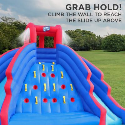 Image showing  Ultra Climber Inflatable Water Slide Park with Climbing Wall, Slides & Pool, Blue