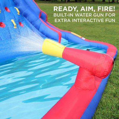 Image showing  Ultra Climber Inflatable Water Slide Park with Climbing Wall, Slides & Pool, Blue