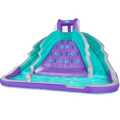 Sunny & Fun Ultra Climber Inflatable Water Slide Park with Climbing Wall, Slides & Pool - Purple