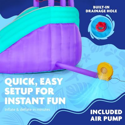 Image showing 5 th Sunny & Fun Ultra Climber Inflatable Water Slide Park with Climbing Wall, Slides & Pool, Purple