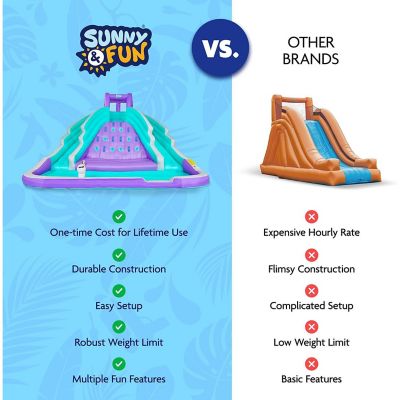 Image showing 7 th Sunny & Fun Ultra Climber Inflatable Water Slide Park with Climbing Wall, Slides & Pool, Purple